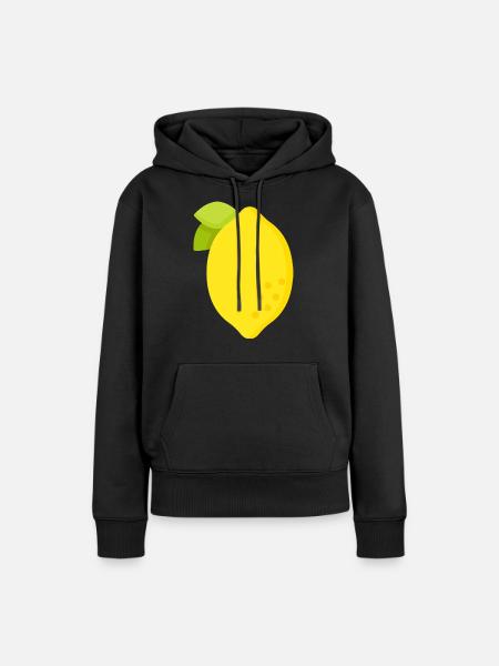 Zitrone - Frauen Premium Bio Hoodie - Schwarz