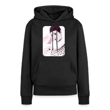 Clown triste - Sweat à capuche Premium bio Femme - noir - Devant - Julia (174cm)