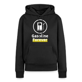 L’essence pour toujours - Sweat à capuche Premium bio Femme - noir - Devant - Julia (174cm)