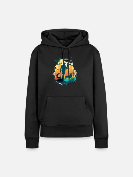 Marcus der Jäger - Frauen Premium Bio Hoodie - Schwarz