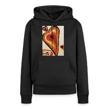 Cœur chaleureux - Sweat à capuche Premium bio Femme - noir - Devant - Julia (174cm)
