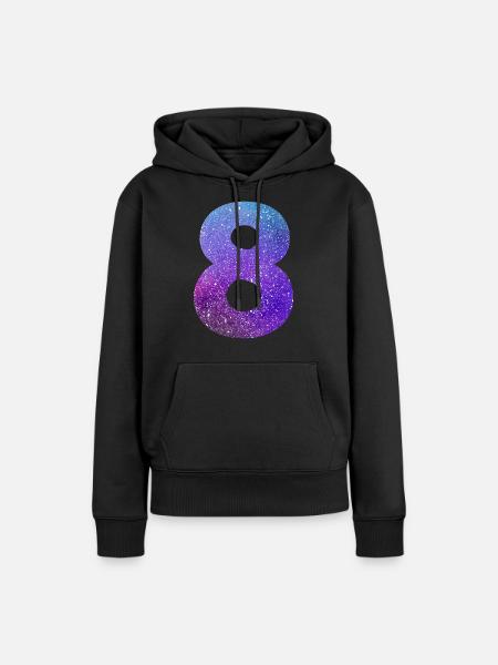 Galaxie Nummer 8 - Frauen Premium Bio Hoodie - Schwarz