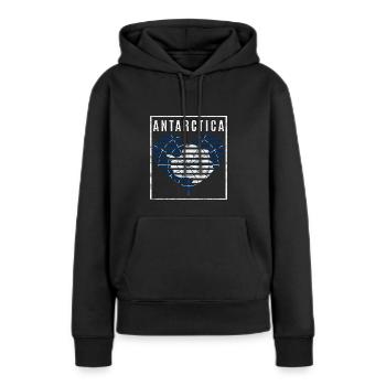 Antarctique - Sweat à capuche Premium bio Femme - noir - Devant - Julia (174cm)