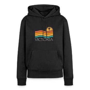 VICTORIA - Sweat à capuche Premium bio Femme - noir - Devant - Julia (174cm)