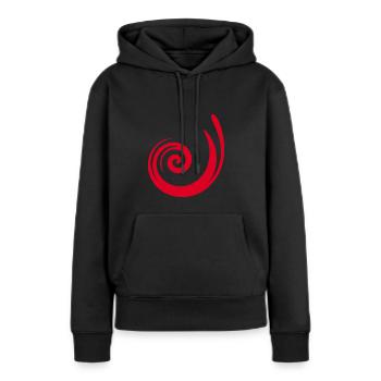 rotes Muster rot Geschenkidee - Frauen Premium Bio Hoodie - Schwarz - Vorne - Julia (174cm)