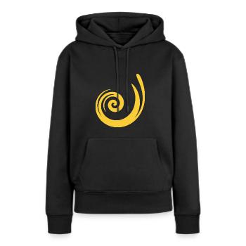 motif jaune idée cadeau jaune - Sweat à capuche Premium bio Femme - noir - Devant - Julia (174cm)