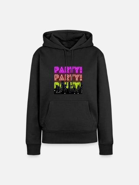 Party - Frauen Premium Bio Hoodie - Schwarz