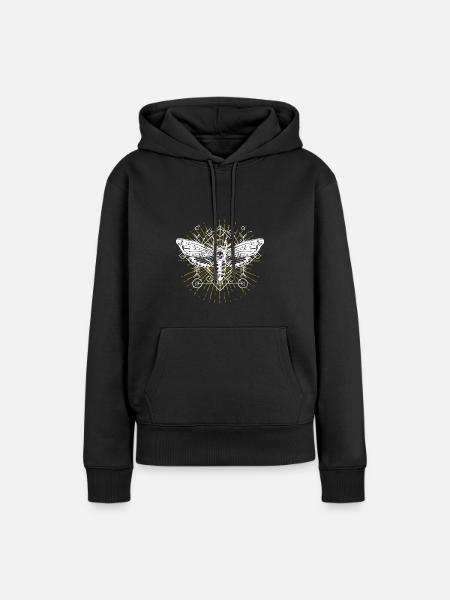 Motte Motten Moth Mondphasen Gothic Geschenkidee - Frauen Premium Bio Hoodie - Schwarz