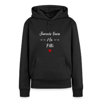 Jamais sans ma Fille - Sweat à capuche Premium bio Femme - noir - Devant - Julia (174cm)