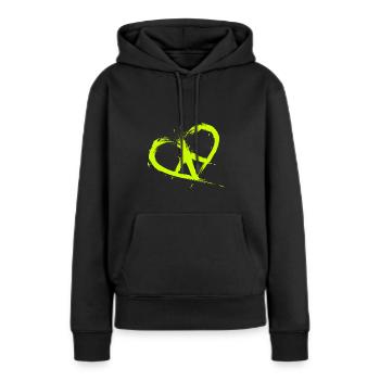 Peace Symbol Heart Hippy Peace Freedom - Women’s Premium Organic Hoodie - black - Front - Julia (174cm)