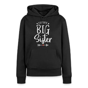 future big sister geschenk geburt große Schwester - Frauen Premium Bio Hoodie - Schwarz - Vorne - Julia (174cm)
