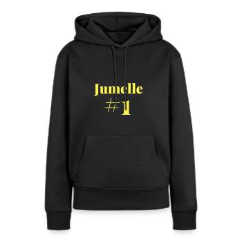 Jumelle Numéro 1 - Sweat à capuche Premium bio Femme - noir - Devant - Julia (174cm)