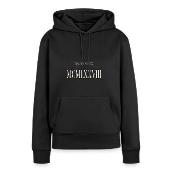 Natus Anno 1978 - Frauen Premium Bio Hoodie - Schwarz - Vorne - Julia (174cm)