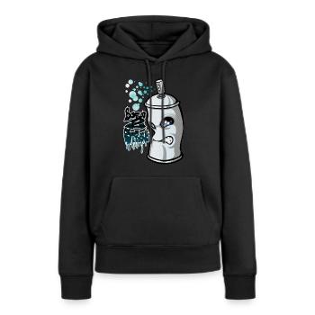 Spray and graffiti - Sweat à capuche Premium bio Femme - noir - Devant - Julia (174cm)