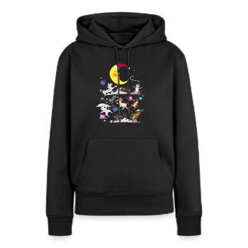 Christmas Cats Dogs Cadeaux De Noël - Sweat à capuche Premium bio Femme - noir - Devant - Julia (174cm)