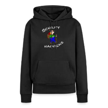 Wanderlust - Frauen Premium Bio Hoodie - Schwarz - Vorne - Julia (174cm)