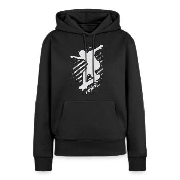 SK8R | | de skate Patineur | Patinage de skateboard - Sweat à capuche Premium bio Femme - noir - Devant - Julia (174cm)