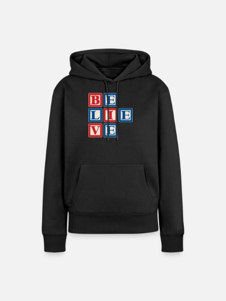 Glauben 2 - Frauen Premium Bio Hoodie - Schwarz