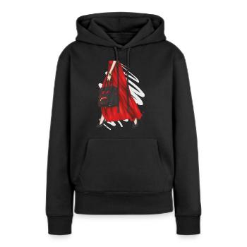Lady in Red Dress - Frauen Premium Bio Hoodie - Schwarz - Vorne - Julia (174cm)