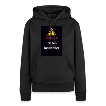 Achtung Ich bin deutscher - Frauen Premium Bio Hoodie - Schwarz - Vorne - Julia (174cm)