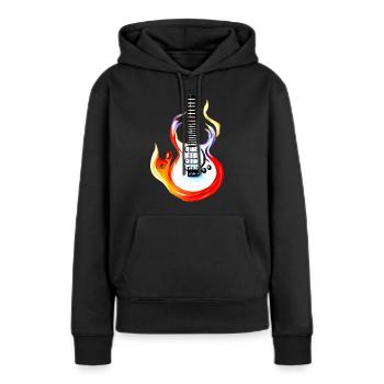 Feurige Gitarre - Frauen Premium Bio Hoodie - Schwarz - Vorne - Julia (174cm)