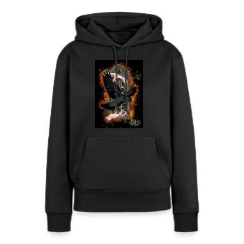 RAVEN FIRE - Frauen Premium Bio Hoodie - Schwarz - Vorne - Julia (174cm)