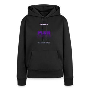 #pronounsarebeautiful purr/neutre - Sweat à capuche Premium bio Femme - noir - Devant - Julia (174cm)