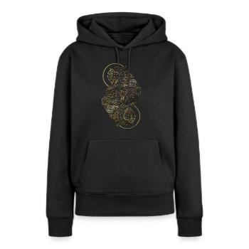 Groß Wikinger Ornament - Frauen Premium Bio Hoodie - Schwarz - Vorne - Julia (174cm)