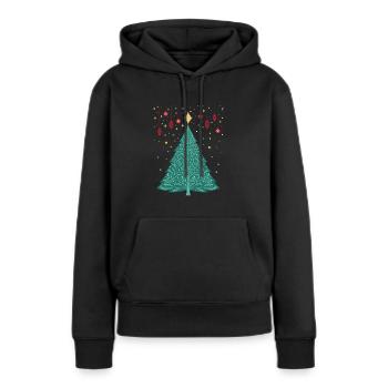 Arbre de Noël T Vintage Arbre de Noël - Sweat à capuche Premium bio Femme - noir - Devant - Julia (174cm)