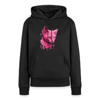 Pink Cat - Women’s Premium Organic Hoodie - black - Front - Julia (174cm)