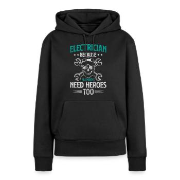 Electricité Hommes Watt Lightning - Sweat à capuche Premium bio Femme - noir - Devant - Julia (174cm)