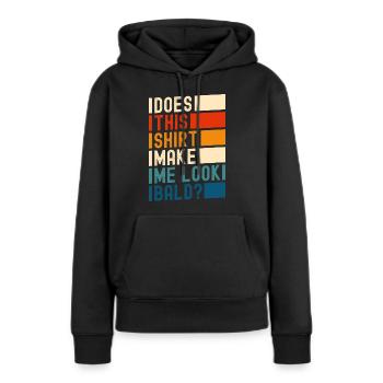Coupe de cheveux, Homme chauve, Coupe de cheveux - Sweat à capuche Premium bio Femme - noir - Devant - Julia (174cm)