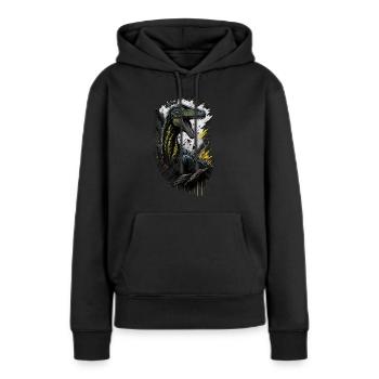 Vélociraptor - Sweat à capuche Premium bio Femme - noir - Devant - Julia (174cm)