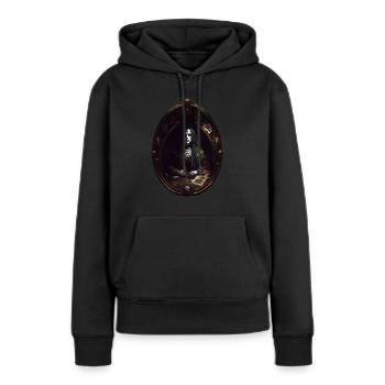Tarot - Sweat à capuche Premium bio Femme - noir - Devant - Julia (174cm)