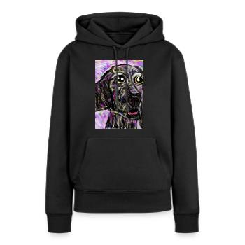 Un adorable toutou aimant et obéissant - Sweat à capuche Premium bio Femme - noir - Devant - Julia (174cm)