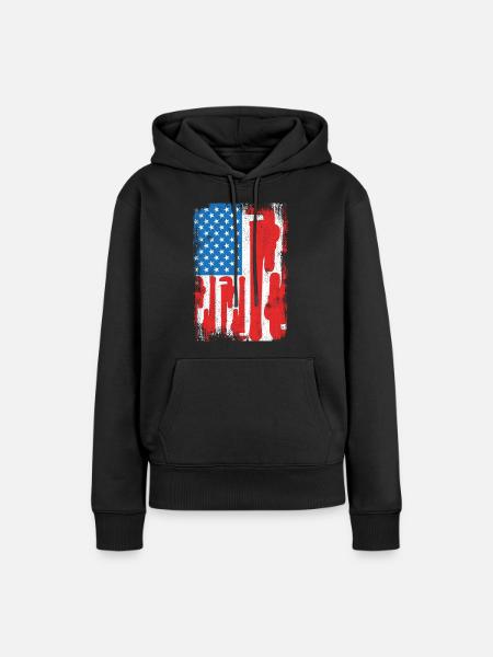 Installateur USA Flagge - Frauen Premium Bio Hoodie - Schwarz