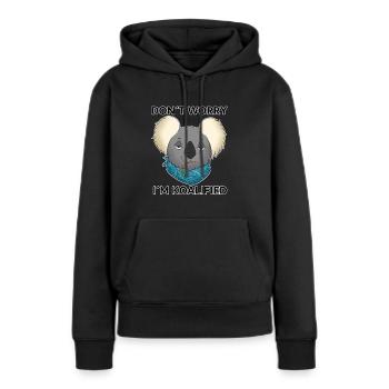 Ne vous inquiétez pas, je suis fusionnée ! - Sweat à capuche Premium bio Femme - noir - Devant - Julia (174cm)