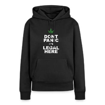 C’est légal ! - Sweat à capuche Premium bio Femme - noir - Devant - Julia (174cm)