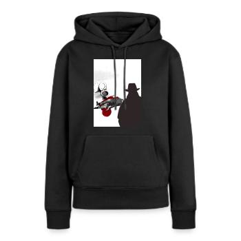 Logo Waldlinger Krimi Der Kommissar & die Niemands - Frauen Premium Bio Hoodie - Schwarz - Vorne - Julia (174cm)