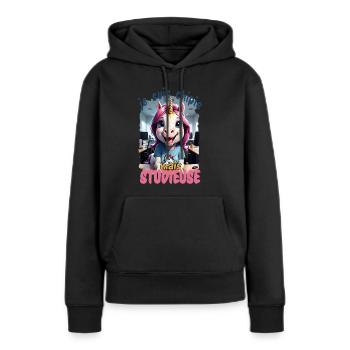 Ich bin ein fleißiger 3 - Frauen Premium Bio Hoodie - Schwarz - Vorne - Julia (174cm)