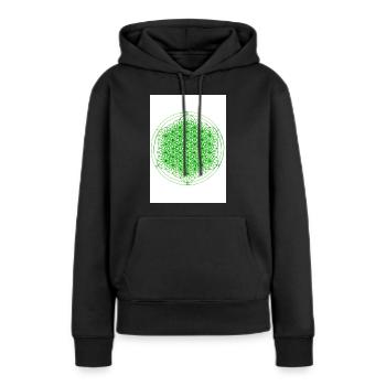Fleur de dieu lotus - Sweat à capuche Premium bio Femme - noir - Devant - Julia (174cm)