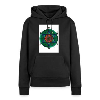 Symbole de Goltok - Sweat à capuche Premium bio Femme - noir - Devant - Julia (174cm)