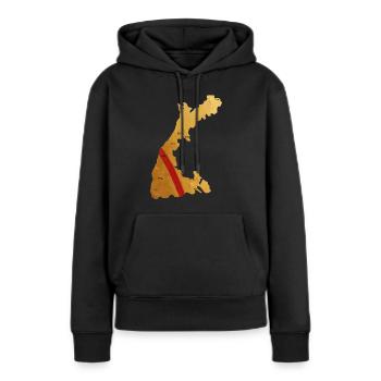 Heimat: Baden - Frauen Premium Bio Hoodie - Schwarz - Vorne - Julia (174cm)