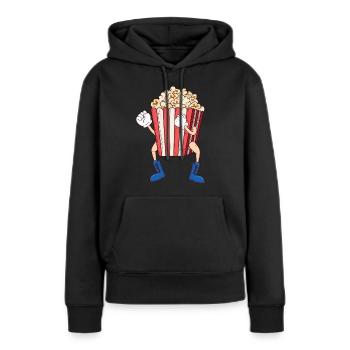 Popcorn Bag - Popped Corn Kernel Caramel Corn - Women’s Premium Organic Hoodie - black - Front - Julia (174cm)