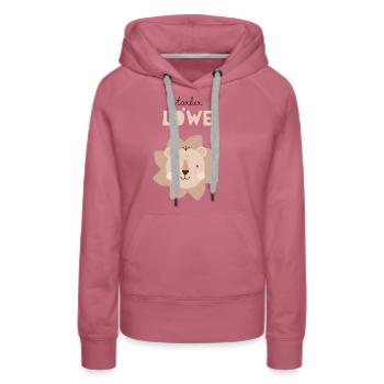 Starker Löwe beige Kinder Deko Kinderzimmer - Frauen Premium Bio Hoodie - Malve - Vorne - Isabella (175cm)