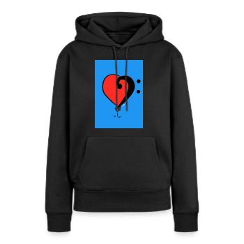 Faible Kuoro - Sweat à capuche Premium bio Femme - noir - Devant - Julia (174cm)