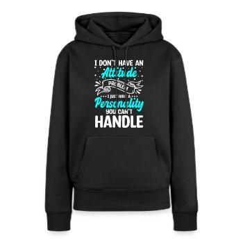 Bedienung Beruf Trinkgeld Schürze - Frauen Premium Bio Hoodie - Schwarz - Vorne - Julia (174cm)