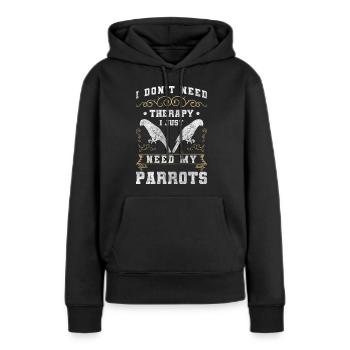 Oiseaux Plumage Perroquet Gris Exotique - Sweat à capuche Premium bio Femme - noir - Devant - Julia (174cm)