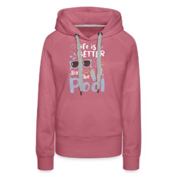 Natation Nageur Hobby Piscine extérieure - Sweat à capuche Premium bio Femme - mauve - Devant - Isabella (175cm)