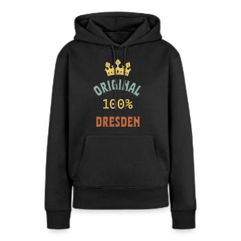 Dresde - Sweat à capuche Premium bio Femme - noir - Devant - Julia (174cm)